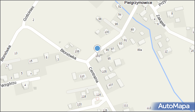 Pielgrzymowice, Centralna, 101, mapa Pielgrzymowice