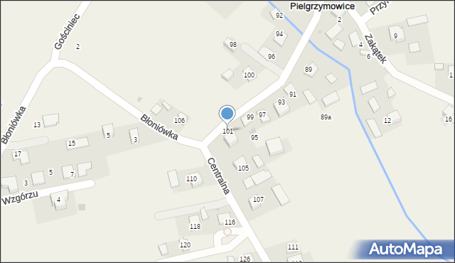 Pielgrzymowice, Centralna, 101, mapa Pielgrzymowice