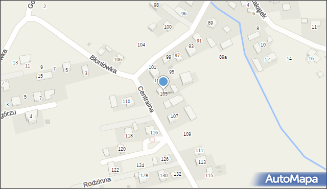Pielgrzymowice, Centralna, 105, mapa Pielgrzymowice