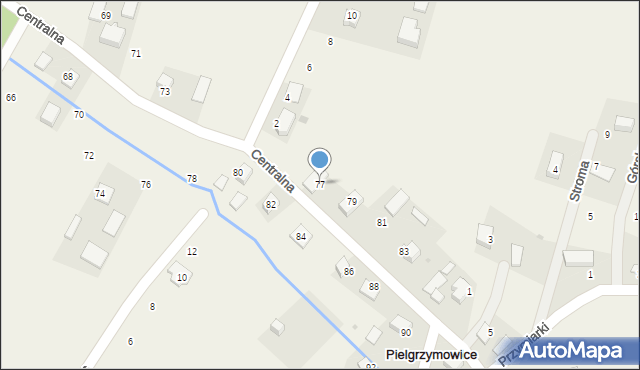 Pielgrzymowice, Centralna, 77, mapa Pielgrzymowice