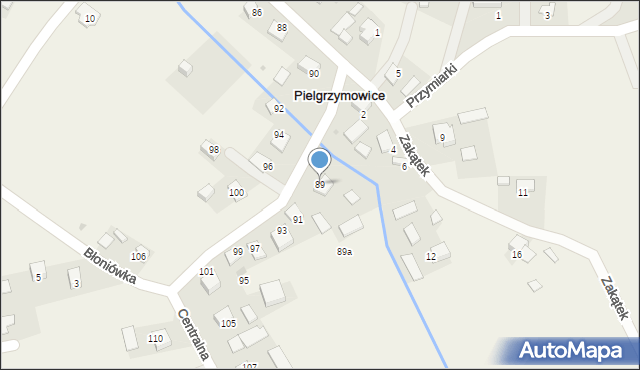 Pielgrzymowice, Centralna, 89, mapa Pielgrzymowice