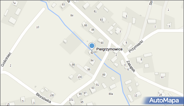 Pielgrzymowice, Centralna, 92, mapa Pielgrzymowice