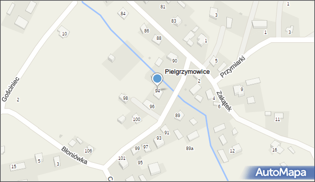 Pielgrzymowice, Centralna, 94, mapa Pielgrzymowice