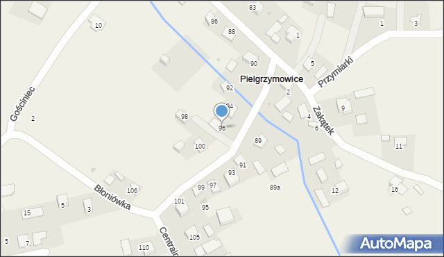 Pielgrzymowice, Centralna, 96, mapa Pielgrzymowice