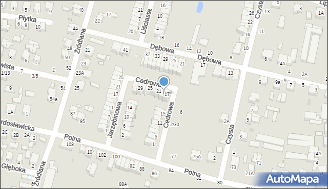 Piotrków Trybunalski, Cedrowa, 19, mapa Piotrków Trybunalski