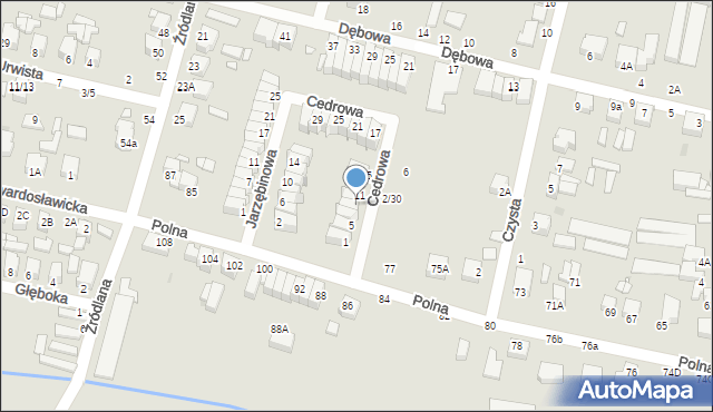 Piotrków Trybunalski, Cedrowa, 9, mapa Piotrków Trybunalski