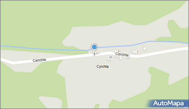 Piwniczna-Zdrój, Cerchla, 5, mapa Piwniczna-Zdrój