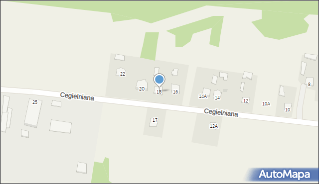 Policzna, Cegielniana, 18, mapa Policzna