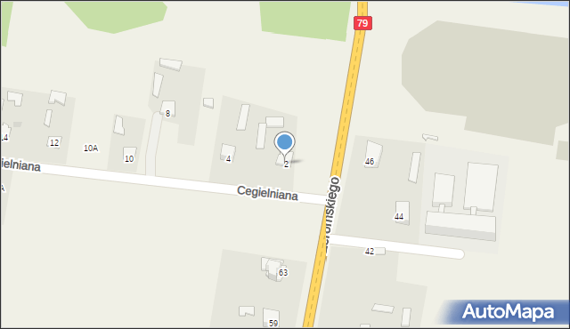 Policzna, Cegielniana, 2, mapa Policzna