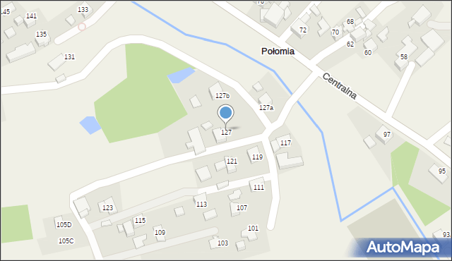 Połomia, Centralna, 127, mapa Połomia