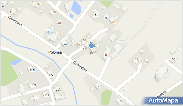 Połomia, Centralna, 60, mapa Połomia