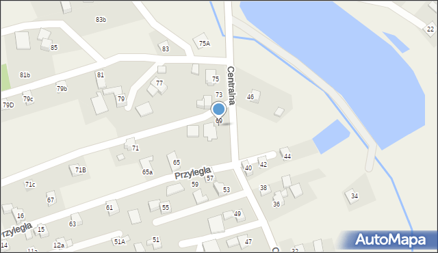 Połomia, Centralna, 73a, mapa Połomia