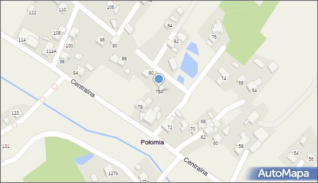 Połomia, Centralna, 78A, mapa Połomia