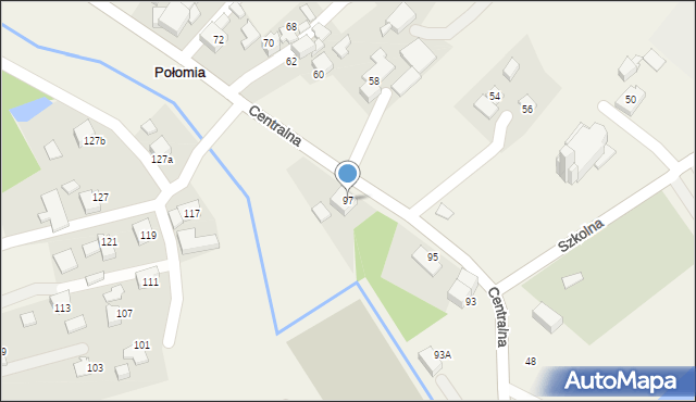 Połomia, Centralna, 97, mapa Połomia