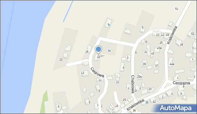 Porąbka, Cedrowa, 14, mapa Porąbka