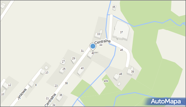 Porąbka, Centralna, 42, mapa Porąbka