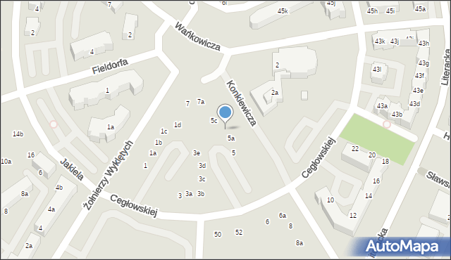 Poznań, Cegłowskiej Moniki, 5b, mapa Poznania