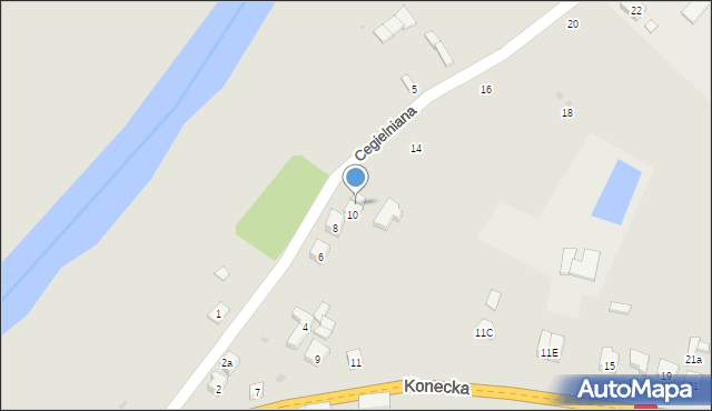 Przedbórz, Cegielniana, 12, mapa Przedbórz