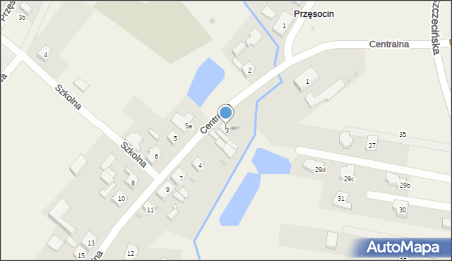 Przęsocin, Centralna, 3, mapa Przęsocin