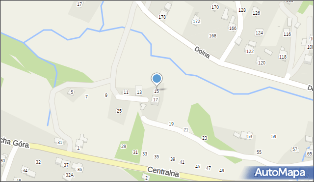 Rudnik, Centralna, 15, mapa Rudnik