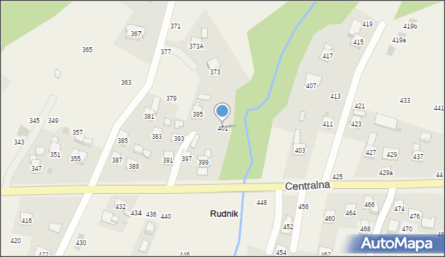 Rudnik, Centralna, 401, mapa Rudnik