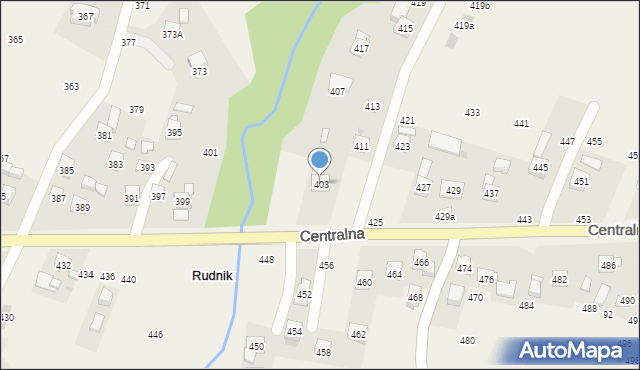 Rudnik, Centralna, 403, mapa Rudnik