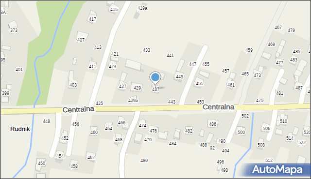 Rudnik, Centralna, 437, mapa Rudnik