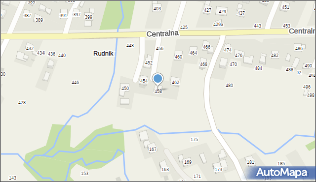 Rudnik, Centralna, 458, mapa Rudnik