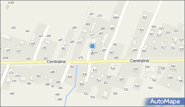 Rudnik, Centralna, 481, mapa Rudnik