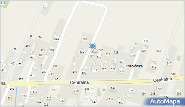 Rudnik, Centralna, 507a, mapa Rudnik