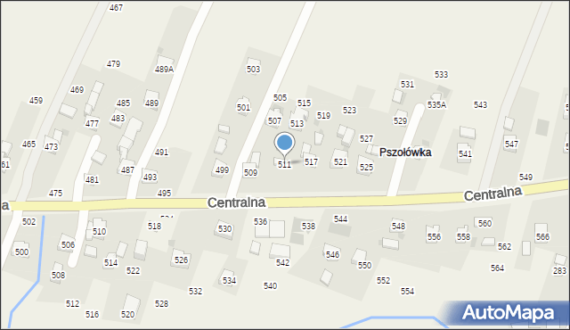 Rudnik, Centralna, 511, mapa Rudnik