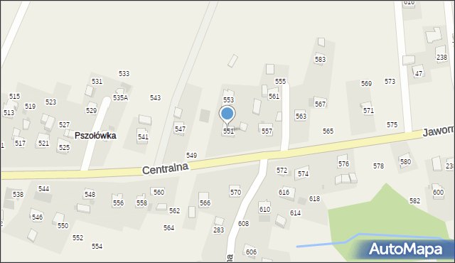 Rudnik, Centralna, 551, mapa Rudnik