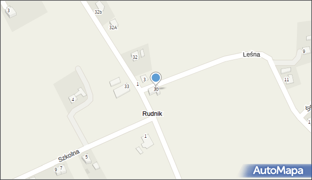 Rudnik, Centralna, 30, mapa Rudnik