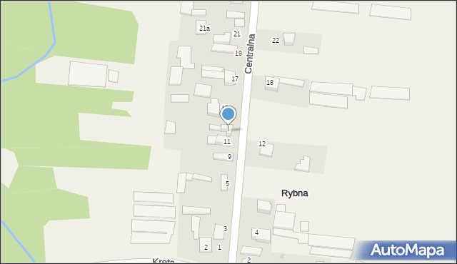 Rybna, Centralna, 13, mapa Rybna