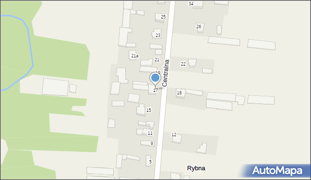 Rybna, Centralna, 17, mapa Rybna