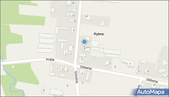 Rybna, Centralna, 4, mapa Rybna