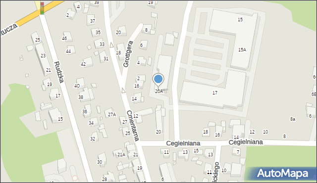 Rybnik, Cegielniana, 20A, mapa Rybnika