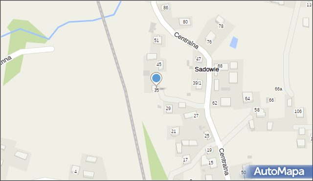 Sadowie, Centralna, 35, mapa Sadowie