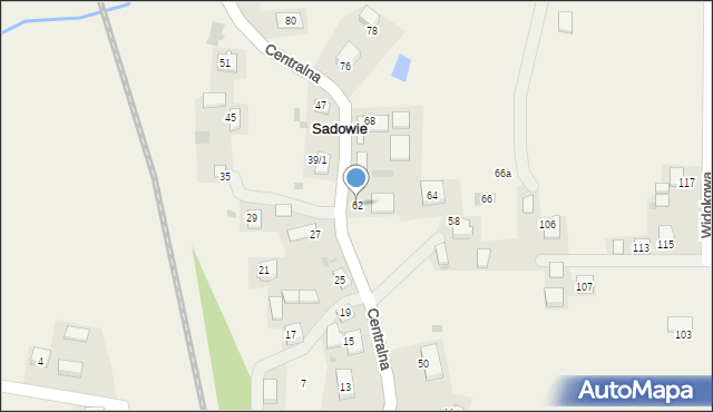 Sadowie, Centralna, 62, mapa Sadowie