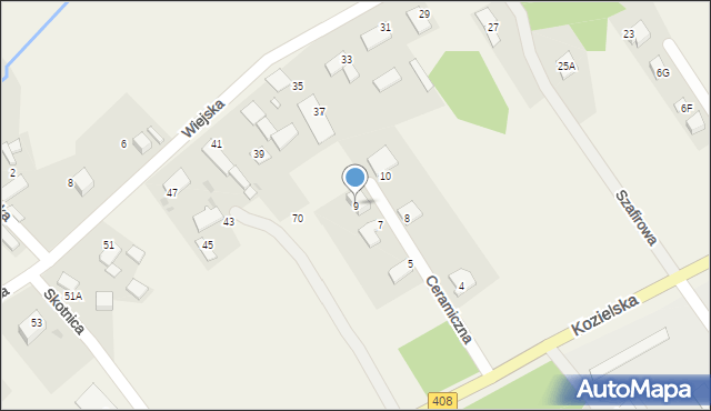 Sierakowice, Ceramiczna, 9, mapa Sierakowice