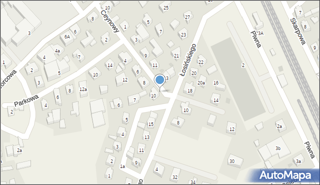 Sierakowice, Ceynowy Floriana, dr., 10a, mapa Sierakowice