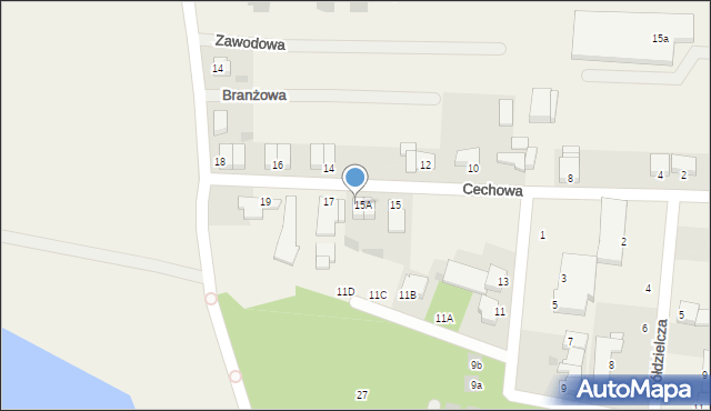 Sierakowo, Cechowa, 15b, mapa Sierakowo
