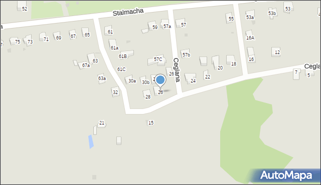 Skoczów, Ceglana, 26, mapa Skoczów