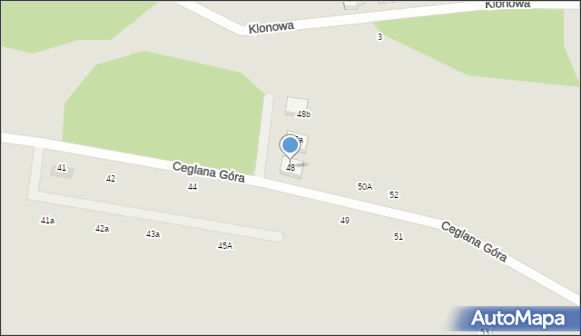 Skwierzyna, Ceglana Góra, 48, mapa Skwierzyna