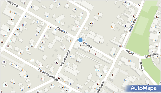 Środa Wielkopolska, Cechowa, 5, mapa Środa Wielkopolska