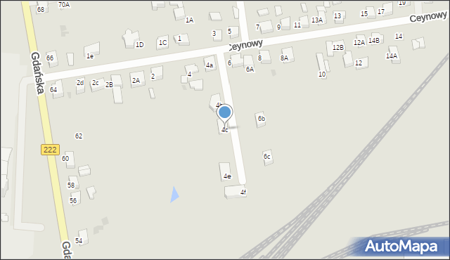 Starogard Gdański, Ceynowy Floriana, dr., 4c, mapa Starogard Gdański