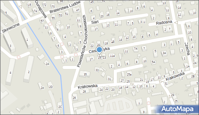 Stary Sącz, Cesarczyka Romana, 15, mapa Stary Sącz