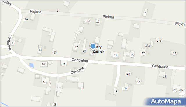 Stary Zamek, Centralna, 21, mapa Stary Zamek