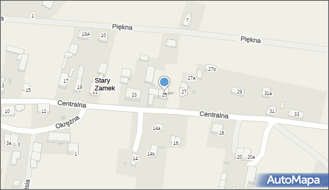 Stary Zamek, Centralna, 25, mapa Stary Zamek