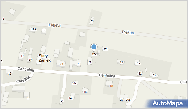 Stary Zamek, Centralna, 27a, mapa Stary Zamek